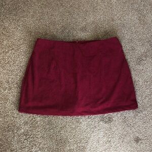 HALARA Burgundy Mini Skirt